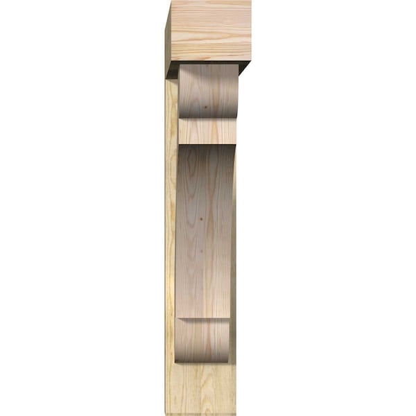 Olympic Block Rough Sawn Bracket W/ Offset Brace, Douglas Fir, 8W X 38D X 44H